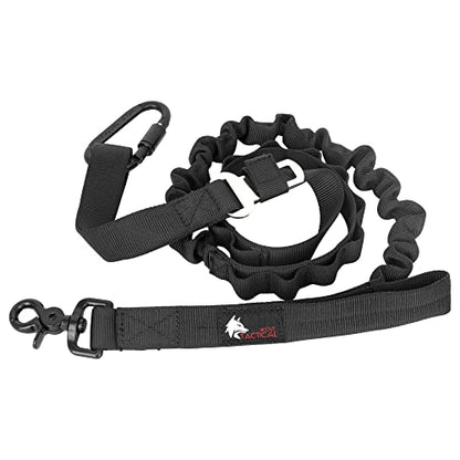Wolf Tactical Bungee Dog Leash - Heavy Duty No Pull Leash for Large Dogs - Black