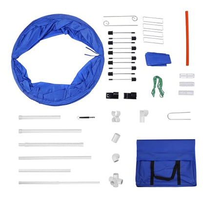 Dog Agility Training Equipment Set - 6 Pack Obstacle Course Kit with Tunnel, Hurdle, Weave Poles, Jump Ring, and Storage Bag for Outdoor Pet Games