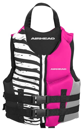 Airhead Wicked Kwik-Dry NeoLite Flex Life Jacket for Kids - USCG Approved Life Vest for Youth, Child & Infant, Watersports Vest for Boating, Tubing & Swimming, Hot Pink - size: Child (30 - 50 Lbs)