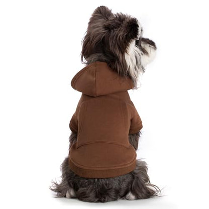 Koneseve Dog Hoodie & Cat Sweater, Warm Fleece Hooded Soft Winter Sweatshirt for All Breeds, Cozy Pet Clothes, Brown, S - color: Brown, size: S-(2~7lb) | Chest(~13")