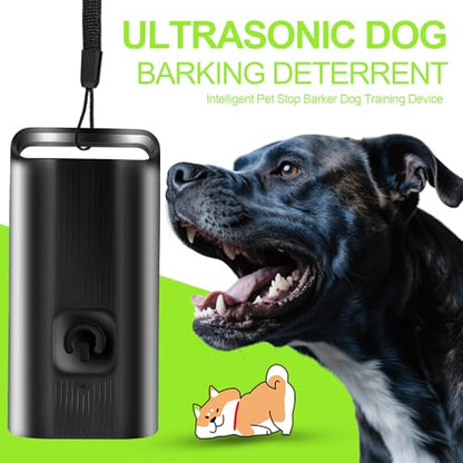 Mini Ultrasonic Dog Bark Deterrent Device - Stop Dog Barking Device for Own or Neighbor's Dog, Rechargeable Anti Barking Dog Trainer Portable Stop Barking Pet Training Tool