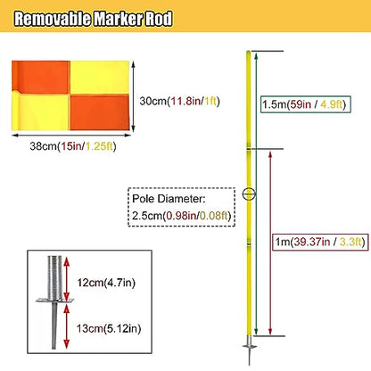 Slalom Training Agility Poles with Metal Spikes, Removable Coaching Sticks for Soccer Drills and Training, Spring Loaded Poles Soccer Technical Skills Training(Yellow B,1.5m(5ft)) - color: Yellow B, size: 1.5m(5ft)