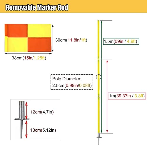 Slalom Training Agility Poles with Metal Spikes, Removable Coaching Sticks for Soccer Drills and Training, Spring Loaded Poles Soccer Technical Skills Training(Yellow A,1.5m(5ft)) - color: Yellow a, size: 1.5m(5ft)