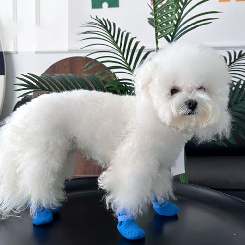 4pcs Nonslip Pet Shoes Waterproofed and Wear for Dog Various Weather Protecting Easyly Waterproofed Dog Shoes - color: Red, size: L