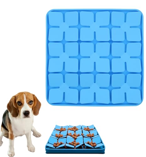Pet Silicone Snuffle Mat Dog Feeding Mat Non-Slip Slow Feeder Puzzle Mat No Hurt for Dog's Nose for Smell Training Slow Eating (Blue) - color: Blue