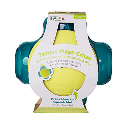 Outward Hound Tennis Maze Craze Interactive Squeaky Dog Toy, Blue - color: Blue Tennis Maze Craze, size: One-Size, style: Single