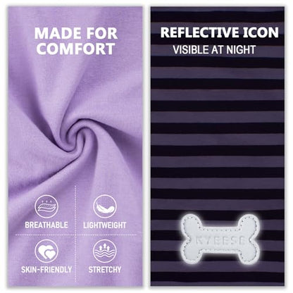 KYEESE 2Pack Dog Shirt, Soft Striped Dogs T Shirts, Lightweight Doggie Tank Top Cat Clothes, Sleeveless Dog Shirt for Small Dogs, Stretchy Pet Vest, Purple, Medium - color: 03# 2Pack (Purple+Purple Striped), size: Medium (7-13lbs)