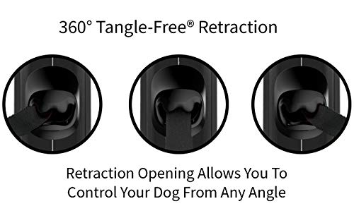 TUG Original Retractable Dog Leash, Anti-Slip, 16’ Tape (Large, Black/Grey) | Anti-Slip Handle, 16 ft Strong Nylon Tape, One-Handed Brake, Pause, Lock - color: Black/Grey, size: Large