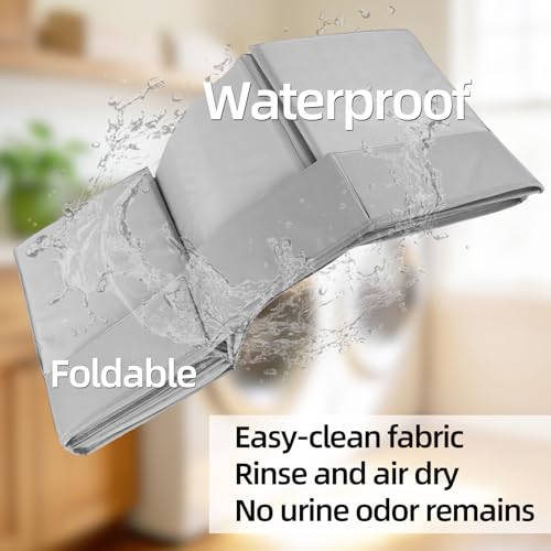Dog Pee Pad Holder with High Walls, 32.3"x22"x15.7" No-Splash Indoor Dog Potty Box with 6 Clamps, No Assembly Foldable Potty Training Toilet for Large Small Medium Dogs Puppy Potty(Gray2) - color: (Gray2)