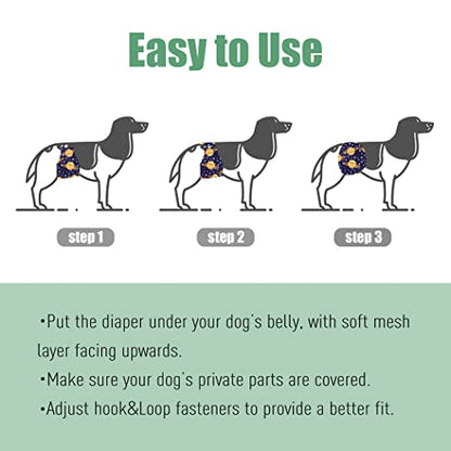 wegreeco Washable Male Dog Diapers (Pack of 3) - Washable Male Dog Belly Wrap (Vast Sky, XS) - color: Vast Sky, size: X-Small (Pack of 3)