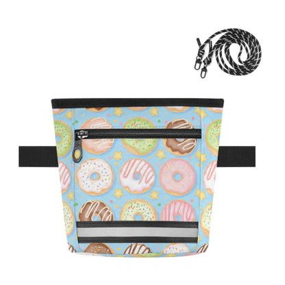 Donut Water-Resistant Dog Treat Pouch, 3 Ways to Wear Treat Bag with Magnetic Closure & Reflective Strip, Hands-Free for Pet Training, Walking