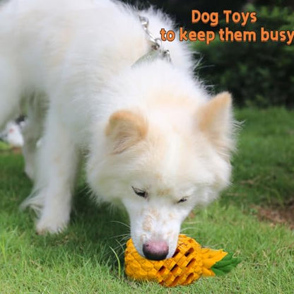 Upgrade Dog Toys for Large Dogs, Dog Chew Toys for Medium Large Dogs to Keep Them Busy,Dogs Dental Chew Clean Dispensing Toys Pineapple Shape Design - size: XLarge 7.1IN