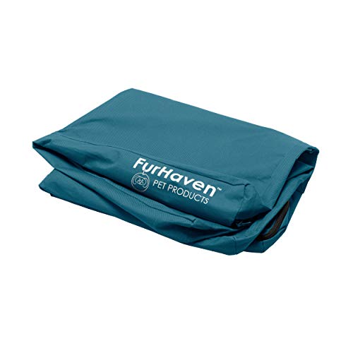 Furhaven Replacement Dog Bed Cover Water-Resistant Indoor/Outdoor Logo Print Oxford Polycanvas Mattress, Washable - Deep Lagoon, Jumbo Plus (XX-Large) - color: Deep Lagoon, size: Jumbo Plus (XX-Large) (Pack of 1)