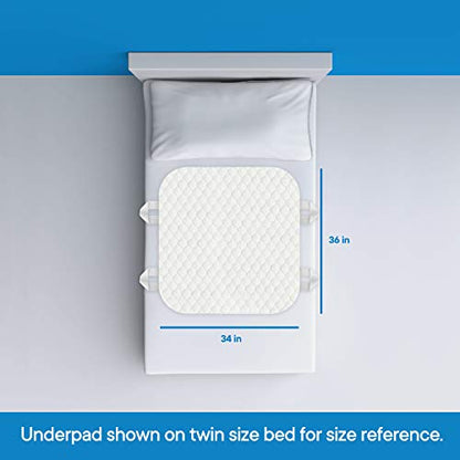 RMS Ultra Soft 4-Layer Washable and Reusable Incontinence Bed Pads with 4 Convenient Handles to Assist in Home Health Care, 34X36 Inch - size: 34 x 36 Inch with handle
