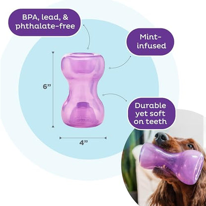 Outward Hound Double Snoop Interactive Treat Dispensing Dog Toy, Puzzle Ball Slow Feeder for Medium to Large Dogs, Mint-Scented for Mental Stimulation & Boredom Relief, 6in x 4in - color: Double Snoop (Purple)