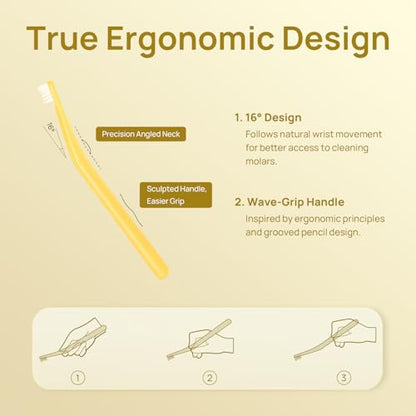 HICC PET Toothbrush for Cats & Small Dogs,Ergonomic Pet Toothbrush for Easy Teeth Cleaning,Gentle on Gums, Cat & Dog Dental Care – Toothpaste Not Included - color: Yellow for Cats & Small Dogs