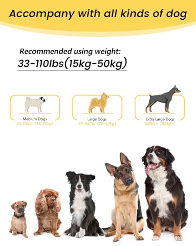 Hands Free Dog Leash with Seatbelt, 9.5 FT Adjustable Handheld/Crossbody/Waist Leash for Dog Walking, Reflective, 360° Tangle-Free, Shock Absorbing for Medium & Large Dogs. - color: Yellow