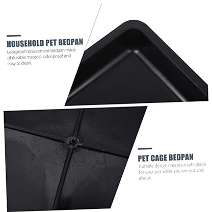 Mipcase 2pcs Dog Potty Training Aid Take The Urine Tray Drain Pan Pet Cage Bedpan Rabbit Potty Pet Cage Supplies