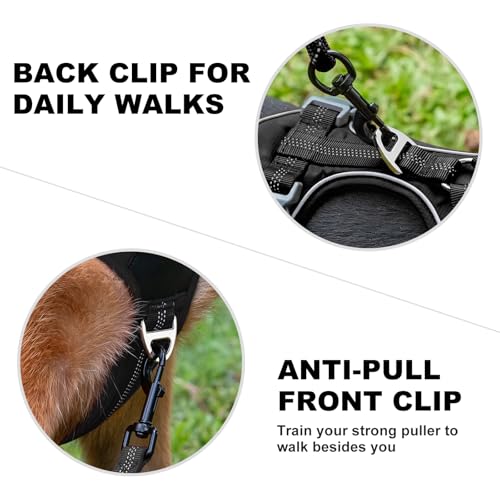 Plutus Pet No Pull Dog Harness, Release at Neck, Soft Padded, Reflective Adjustable Dog Vest Harness for Small, Medium, Large Dogs(Black, M) - color: Black, size: M