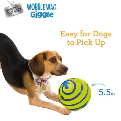 Wobble Wag Giggle Ball, Interactive Dog Toy, Fun Giggle Sounds When Rolled or Shaken, Pets Know Best, As Seen On TV - style: Original