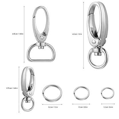 ORFOFE Dog Tag Clip Set Metal Dog Tag Clips with Rings for PET Collars and Leashes Zinc Alloy Buckles and Cats Sturdy PET ID