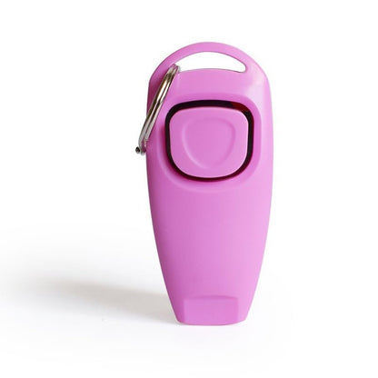 2 in 1 Pet Whiste Training Clicker with Wrist Strap, Suitable for Dog, Cat, Bird or Other Pets(Pink) - color: Pink