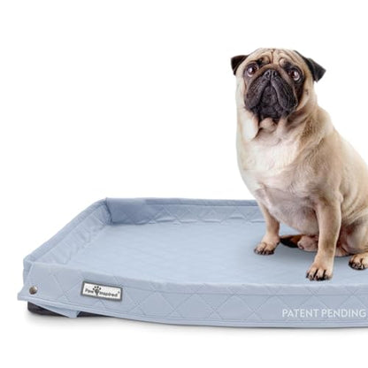 Paw Inspired Critter Box Dog Pad, Large Reusable Puppy Pad for Potty Training, Whelping, or Litter Box Mat, Washable Pee Pad with Soft Raised Sides to Prevent Leaks, 32x32 Inch