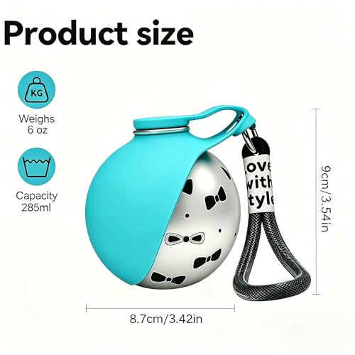 2-in-1 Portable Dog Water Bottle with Bowl, 10oz Stainless Steel Travel Pet Water Dispenser, No-Spill Leak-Proof Design with Silicone Bowl, Perfect for Walking, Hiking, and Travel (Pink A) - color: Pink A