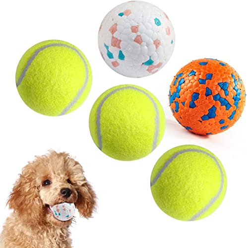 Indestructible Floating Bouncy Balls for Dogs - Small Breed, Lightweight Mini Tennis Balls - Odourless - 2.5" - 5 Pack - size: 5 pack tennis and Interactive Dog Ball