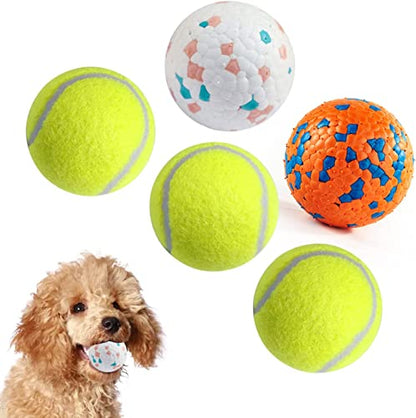 Indestructible Floating Bouncy Balls for Dogs - Small Breed, Lightweight Mini Tennis Balls - Odourless - 2.5" - 5 Pack - size: 5 pack tennis and Interactive Dog Ball