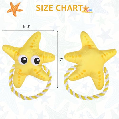 SCENEREAL Dog Toy for Small Medium Dogs- Floating Dog Toys Squeaky Toys for Water Pool Fetch, Halloween Starfish Shape Interactive Pet Chew Toy Outdoor Interactive Play