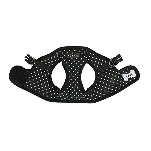 Puppia Dotty Step-in Vest Dog Harness No Pull No Choke Easy Wear Training Walking for Small Dog, Small, Black - color: Black, size: Small