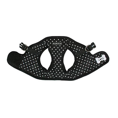 Puppia Dotty Step-in Vest Dog Harness No Pull No Choke Easy Wear Training Walking for Small Dog, Small, Black - color: Black, size: Small