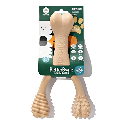 BetterBone - Medium Density - Ideal for Moderate to Strong Chewers - All-Natural, Nylon-Free Dog Chew Toys - Non-Toxic, Promotes Dental Health, Splinter-Resistant, Sustainably Made - size: Large