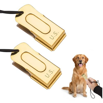 Mythrojan Brass and Steel Pet Training Clicker Puppy Dog Training Cricket Clicker U.S. Engraved Military Gear Metal Clicker (Clicker Pack of 2Pcs) - style: Clicker Pack of 2Pcs