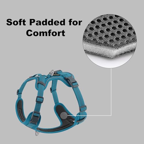 Plutus Pet No Pull Dog Harness, Release at Neck, Soft Padded, Reflective Adjustable Dog Vest Harness for Small, Medium, Large Dogs(Light Blue, S) - color: Light Blue, size: S