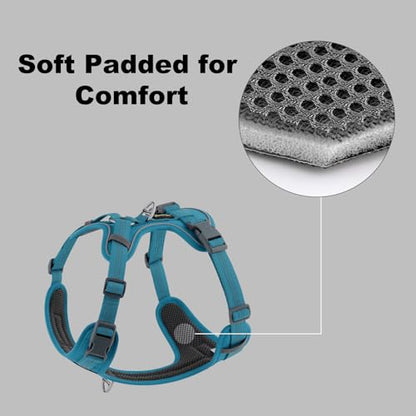 Plutus Pet No Pull Dog Harness, Release at Neck, Soft Padded, Reflective Adjustable Dog Vest Harness for Small, Medium, Large Dogs(Light Blue, S) - color: Light Blue, size: S