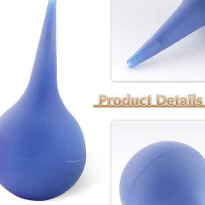 3 Pcs Manual Fluid Suction Device, for Pet Rubber Ear Washing Squeeze Bulb Ear Washing Removal Tool Ear Wax Removal, Pet Earwax Cleaning(Black, Red, Blue)