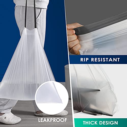 1 Gallon 100 Counts Mini Strong Drawstring Trash Bags Garbage Bags by RayPard, fit 3-4 Liter Small Trash Can, Tiny Waste Basket Liners for Home Office Bathroom Bedroom Car, White - style: 100-1 Gallon-White