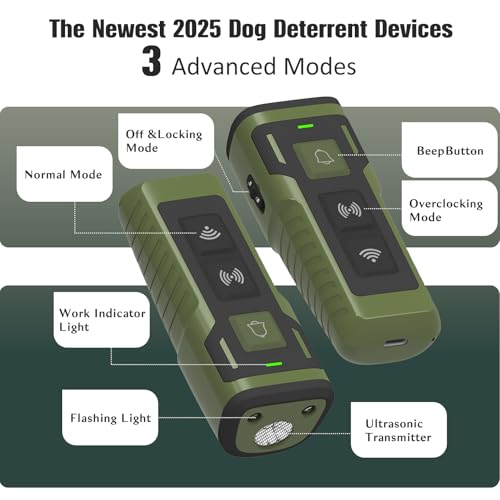 Dog Bark Deterrent Device Ultrasonic Anti-Barking Devices Up to 50FT Long Range & Rechargeable Dog Training Device Safe & Effective Portable Barking Control Devices for Dogs