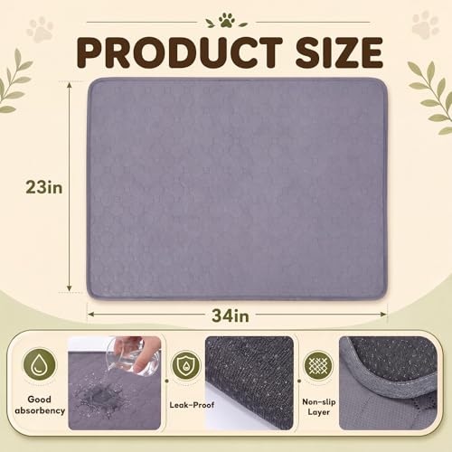 Fanfanwin 4 Pack Large Dog Grass with Washable Pee Pads 33"x23", 2 Artificial Grass for Dog Potty Training, 2 Reusable Puppy Pee Pad Absorbent Indoor Outdoor Pet Turf Patch for Apartment Balcony Patio - size: 33 x 23 Inch