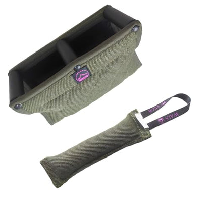 Durable Dog Bite Wedge+Dog Bite Tug Toy,Dog Bite Pillow,Suitable for Diminutive to Medium Dogs (Army Green)