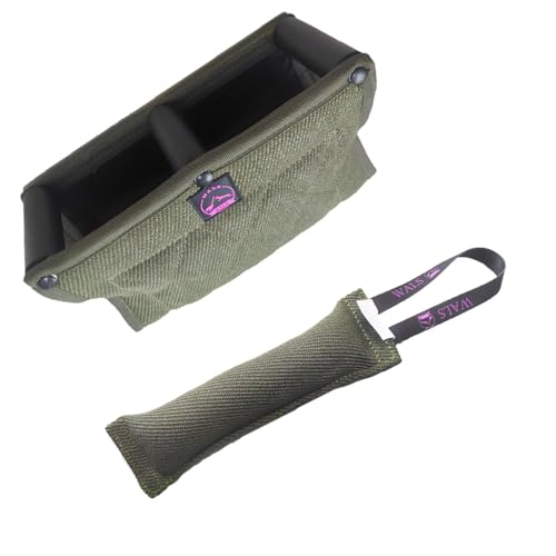 Durable Dog Bite Wedge+Dog Bite Tug Toy,Dog Bite Pillow,Suitable for Diminutive to Medium Dogs (Army Green)