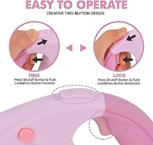 Retractable Dog Leash for Small Medium Dogs, Pink Retractable Dog Leash with Flashlight & Poop Bag Holder, 16Ft Dog Walking Leash,A - color: A