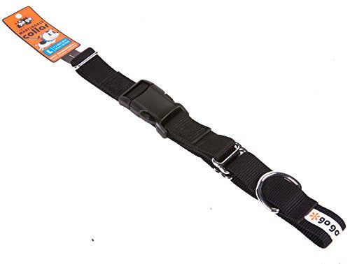 GOGO Pet Products 1-Inch Martingale Dog Collar, Large, Black - color: Black, size: Large (1" web width)