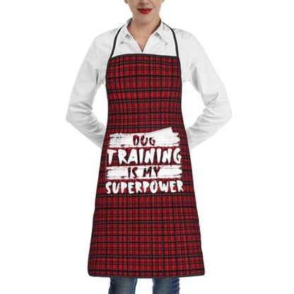 Dog Training is My Superpower Apron for cooking with Pockets Women Men Kitchen Chef Funny Aprons