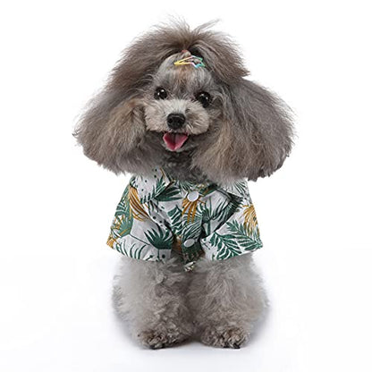 Tangpan Summer Pet Daisy Hawaiian Beach Plaid Print Shirts Clothes for Dog S05 White XL - color: Z White, size: X-Large