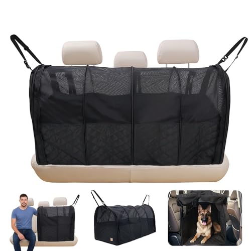 Soft Sided Collapsible Dog Crate for Car - XL Portable | Collapsible dog car crate folds small Secure straps for back seat, SUV & trucks. Portable for multiple dogs, area restriction