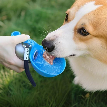 Dog Water Ball,Dog Water Bottle with Bowl,2-in-1 Portable Foldable DogWaterBottle,Leak-Proof,304 Stainless Steel Large-Capacity Cup with Foldable Silicone Bowl,Perfect for Travel - color: Blue
