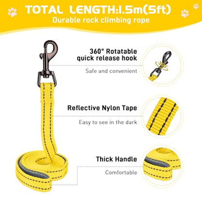 Soft Mesh Dog Harness and Leash Set, No Pull Puppy Harness and Leash Set, Reflective Step in Harness for Small Medium Dogs, Easy Walk Escape Proof Vest Harnesses (Yellow, L) - color: Yellow, size: L